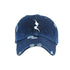 Dark Blue Fancy Distressed Denim Hat